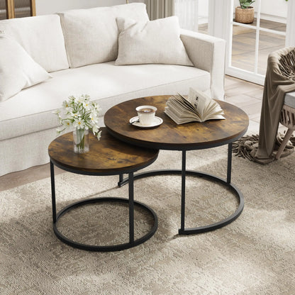 Set Of Two Round Nesting Coffee Tables