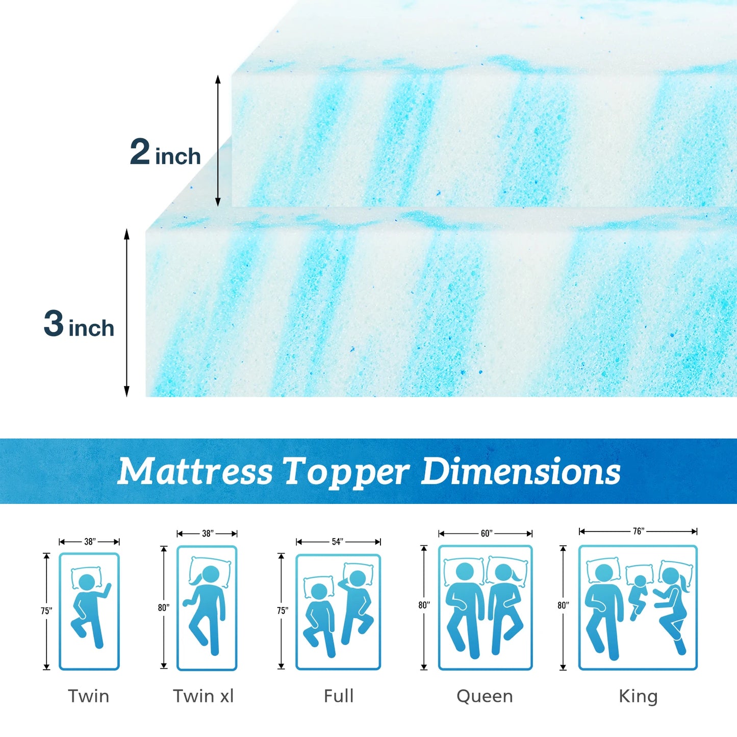 2 Inch Soft Bed Mattress  Memory Foam