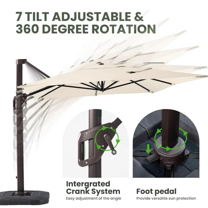 9' X 12' Cantilever Umbrella with Base