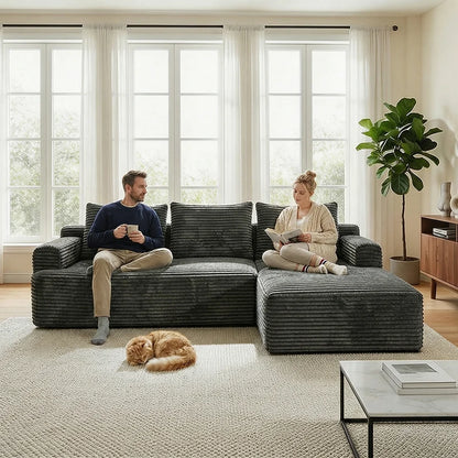 Space Saving L-Shaped Corner Sectional Sofa