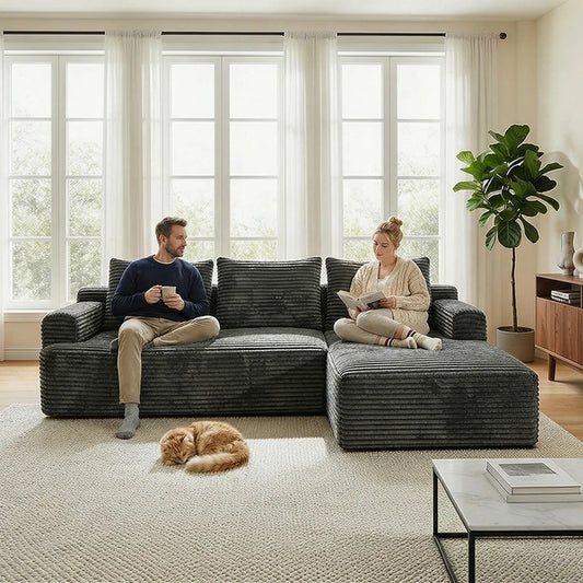 Space Saving L-Shaped Corner Sectional Sofa