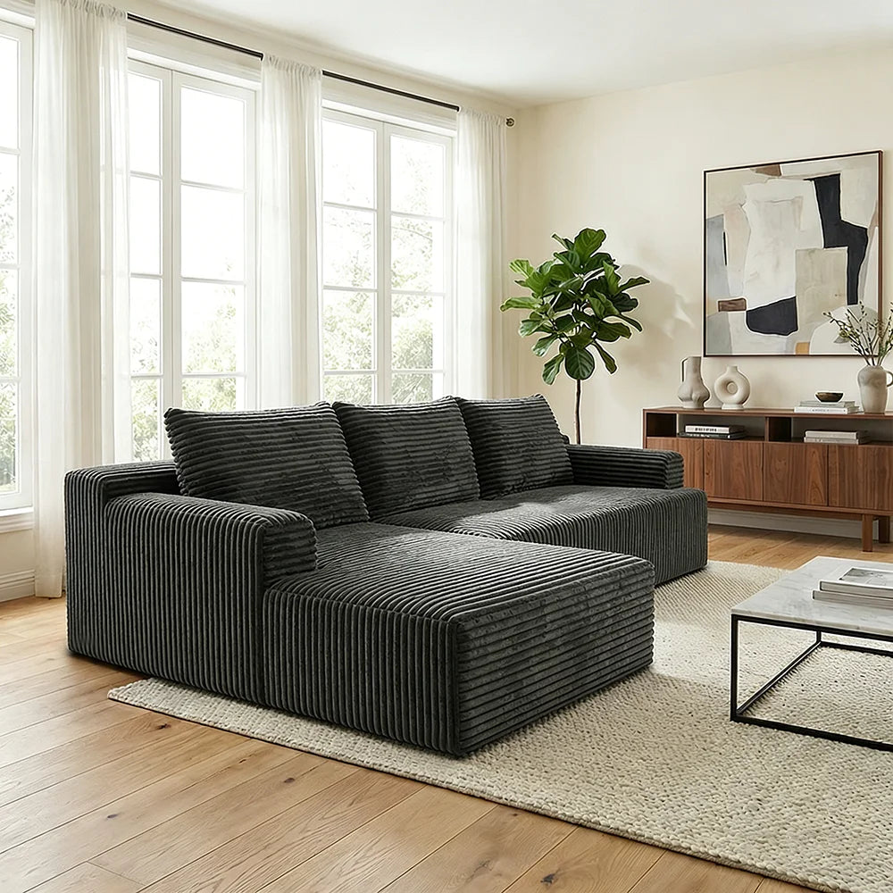 Space Saving L-Shaped Corner Sectional Sofa