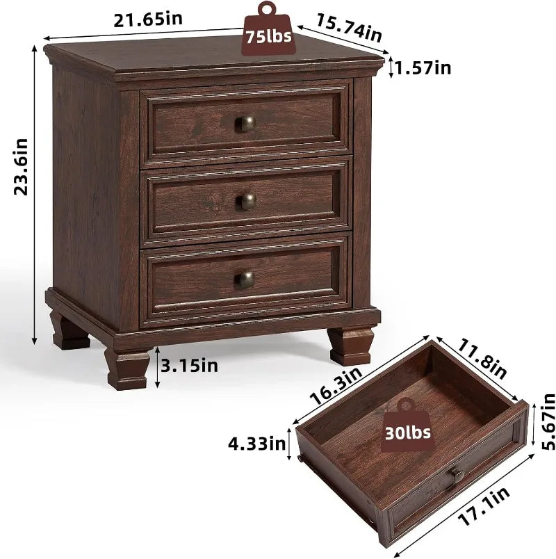 Rustic Vintage  End Table with Wood Legs