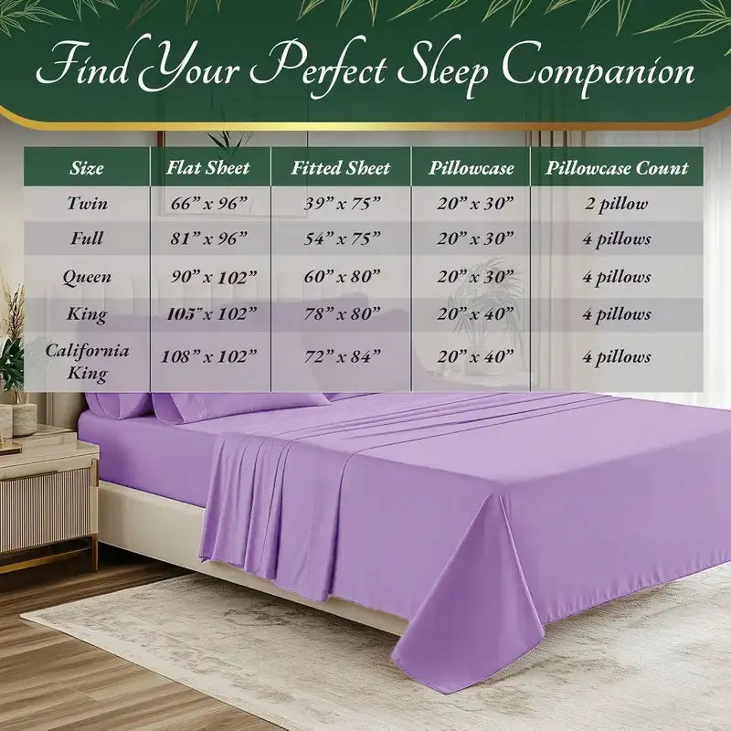 4pcs/6pcs Bamboo Cooling Sheet Set