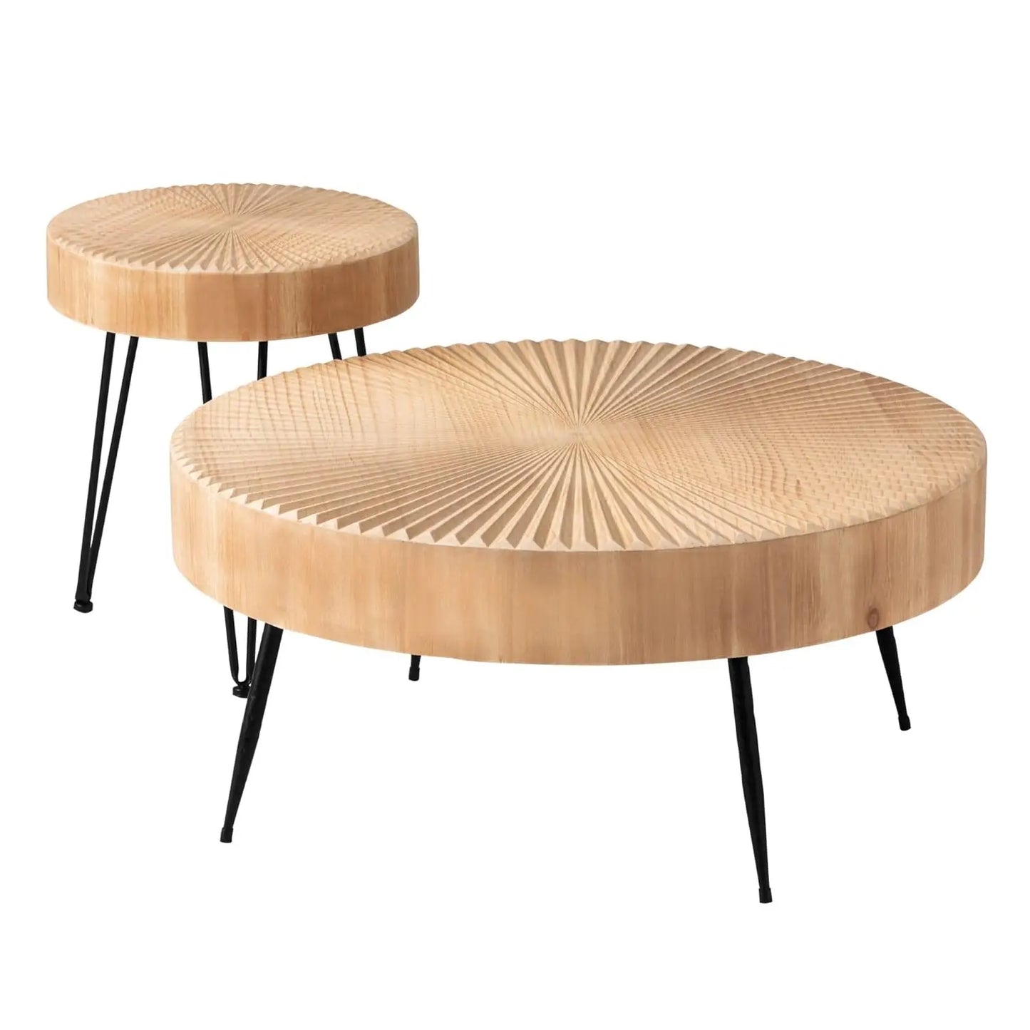 2-Piece Round Nesting Coffee Table Set