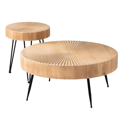 2-Piece Round Nesting Coffee Table Set