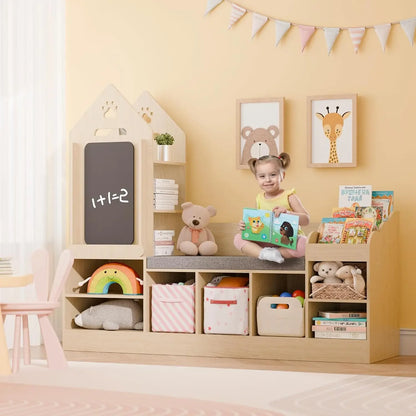Kids Bookshelf with Reading Nook