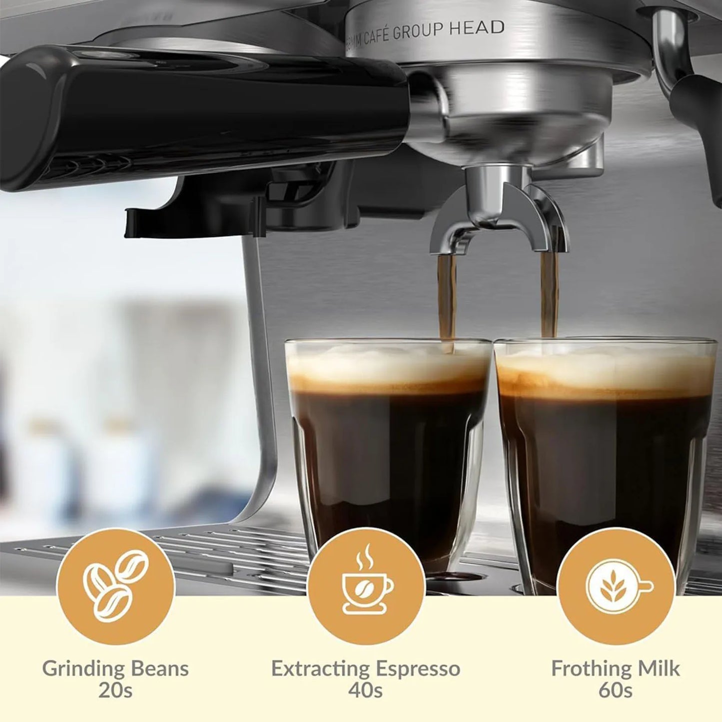 Semi Automatic Espresso Coffee Machine with Grinder
