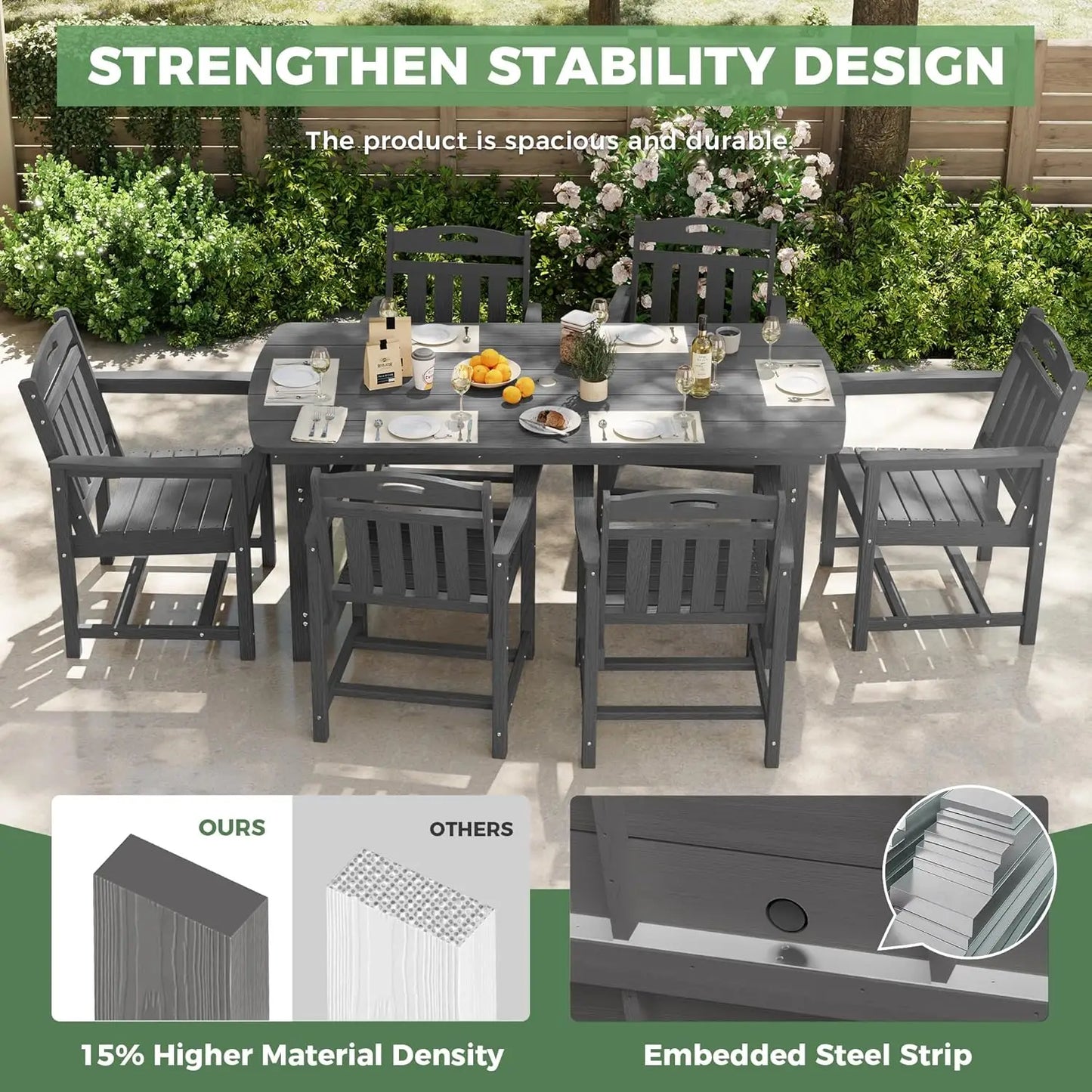 All-Weather 7-Piece Table and 6 Chairs
