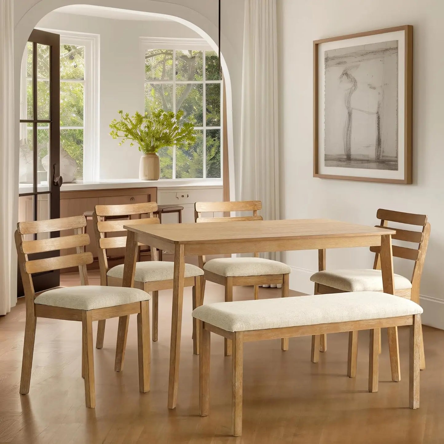4-Piece Farmhouse Dining Set
