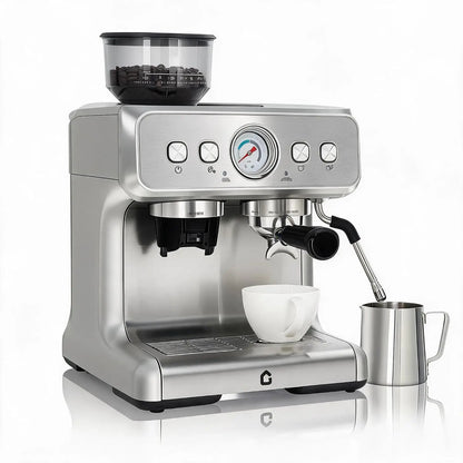 Stainless Steel Espresso Machine With Grinder