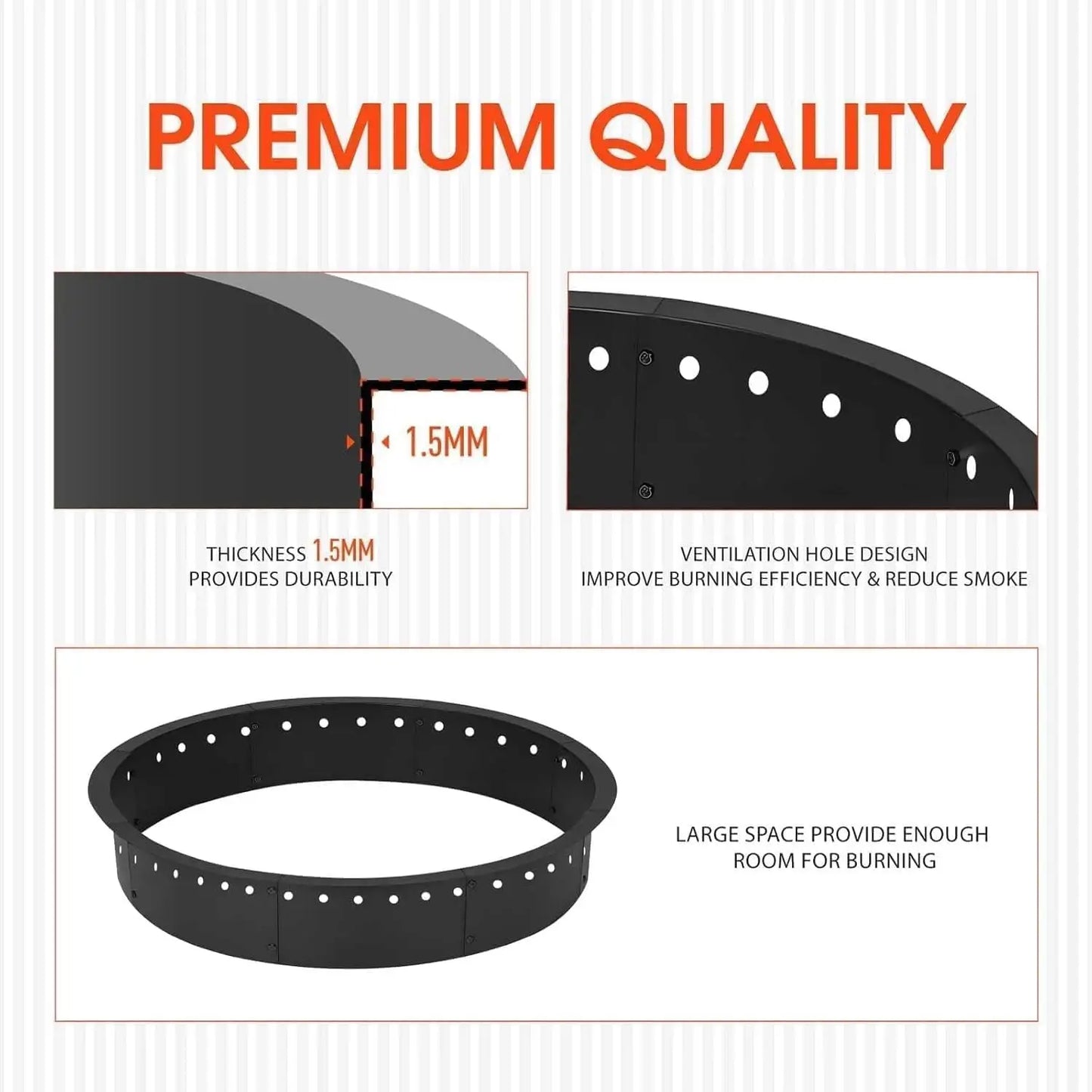 Round Fire Pit Ring 48/60 Inch