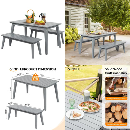 Weather-Resistant Outdoor Dining Table & Bench