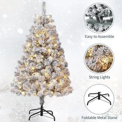 4.5FT-9 FT Artificial Christmas Tree with Snow