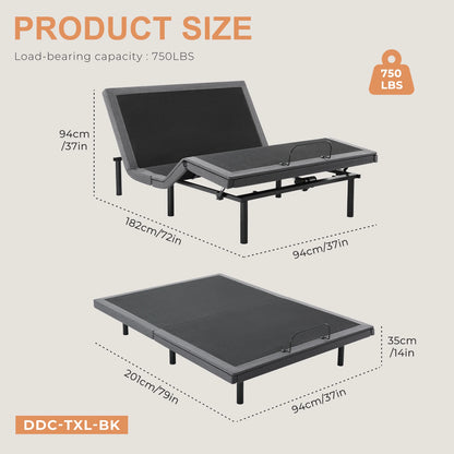Queen Size Bed Ergonomic Electric Adjustable Bed Frame