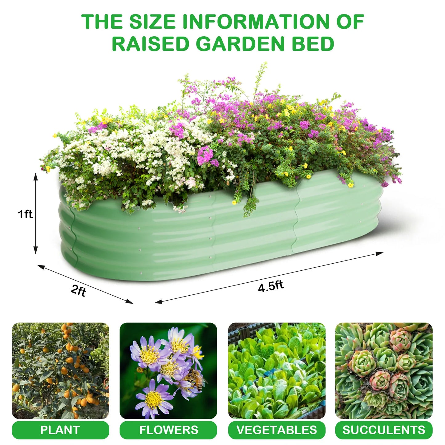 2-Pack Oval Galvanized Raised Garden Bed