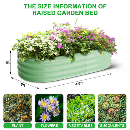 2-Pack Oval Galvanized Raised Garden Bed