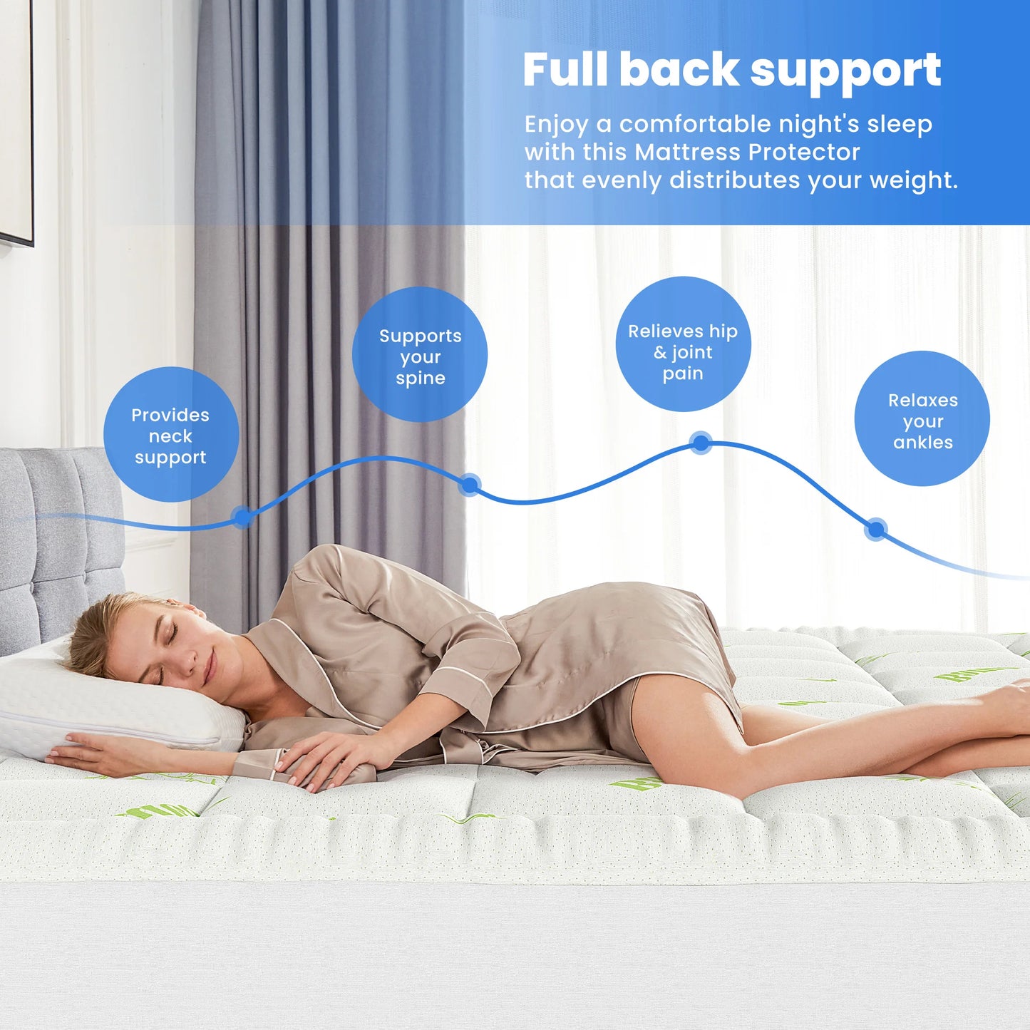Ultra Soft Bamboo Viscose Mattress Topper Pillow