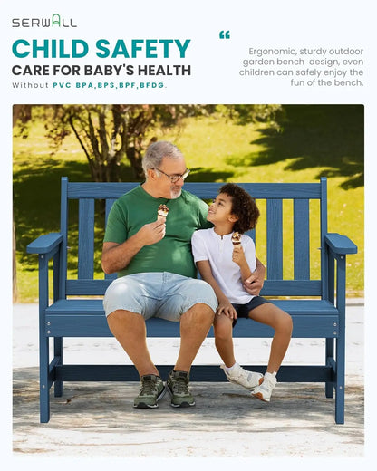 2-Person Outdoor Weatherproof HDPE Garden Bench