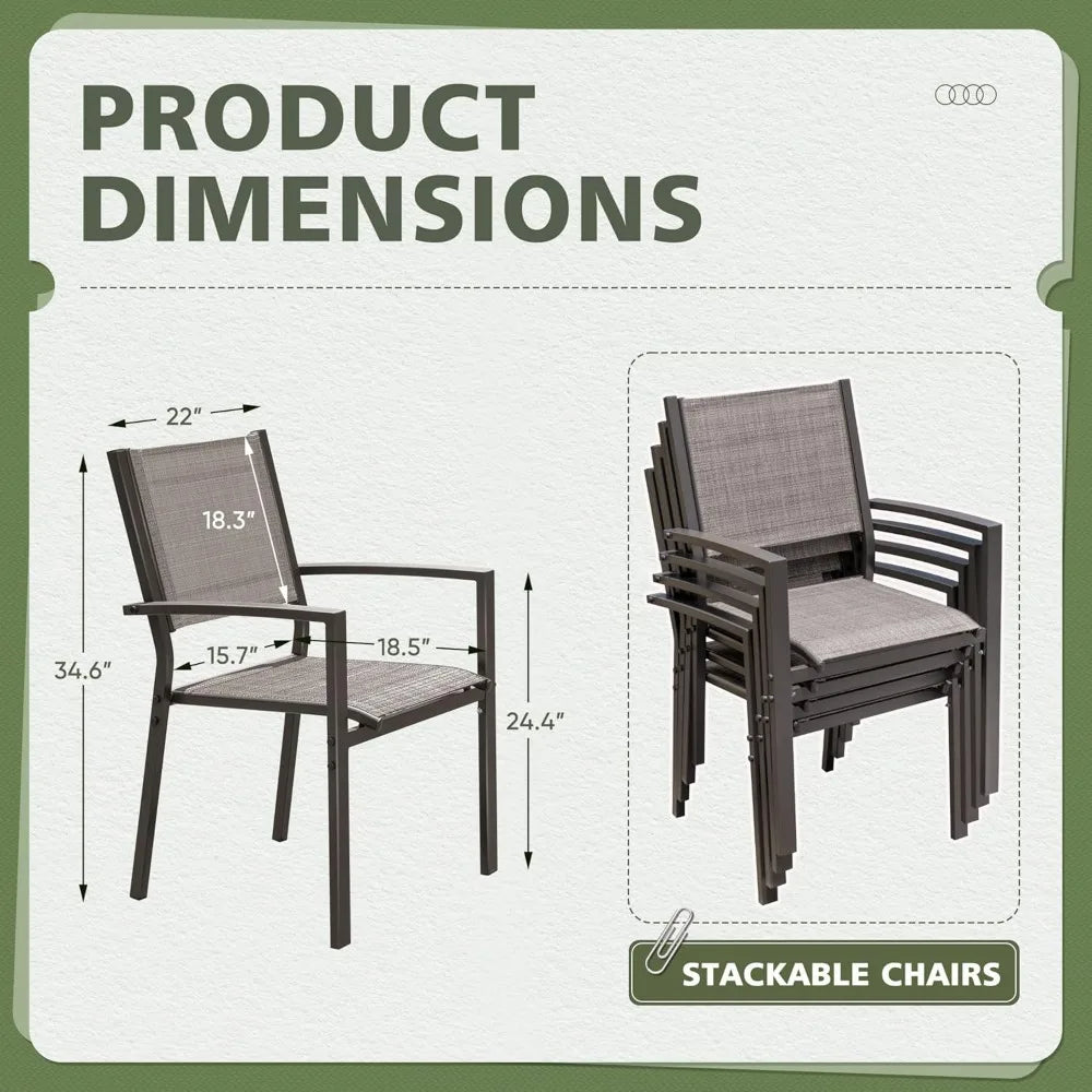 Set of 6 Patio Dining Chairs