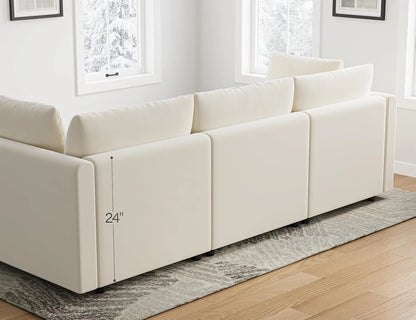 L Shaped Sectional Couch with Ottoman