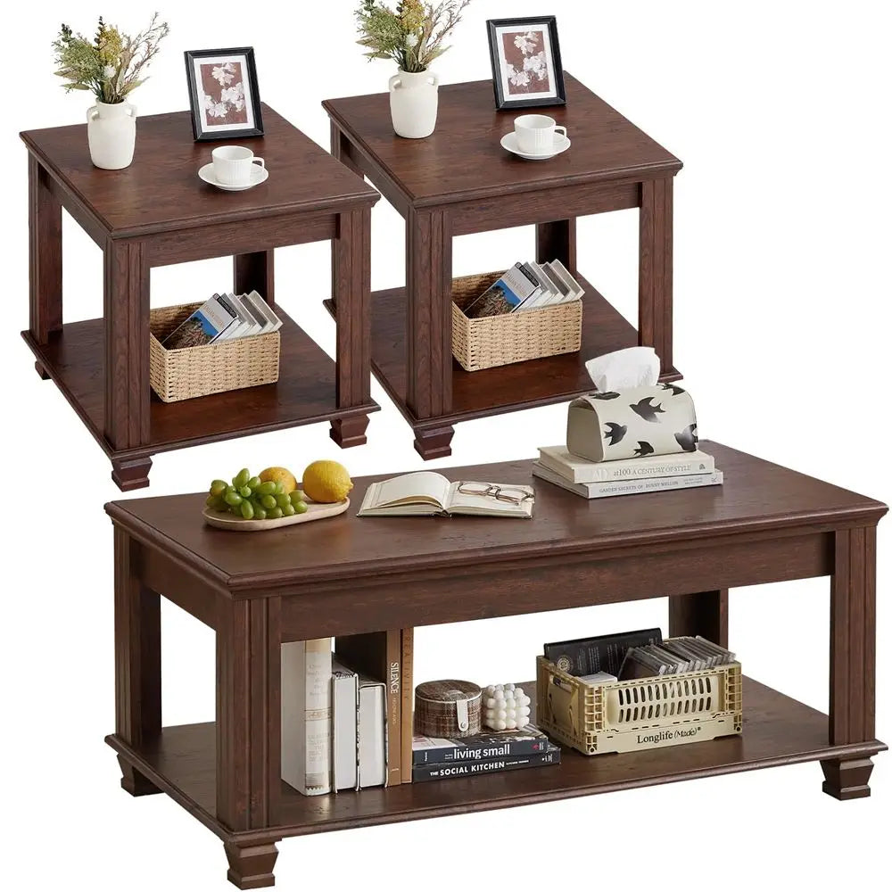 Set of 3 Rustic Farmhouse Wooden  tables
