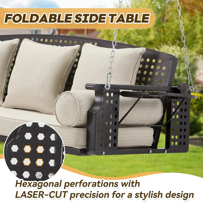 3 Seat Porch Swing with Cup Holders
