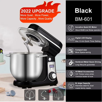 6-Speed Kitchen Stand Mixer with Dough Kneader