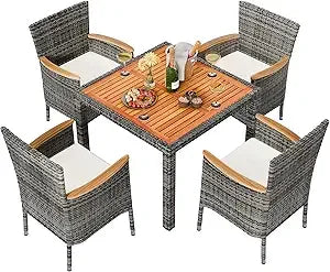 7 Piece Wicker Patio Dining Set
