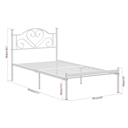 Heavy Duty Metal Twin Bed Frame with Headboard