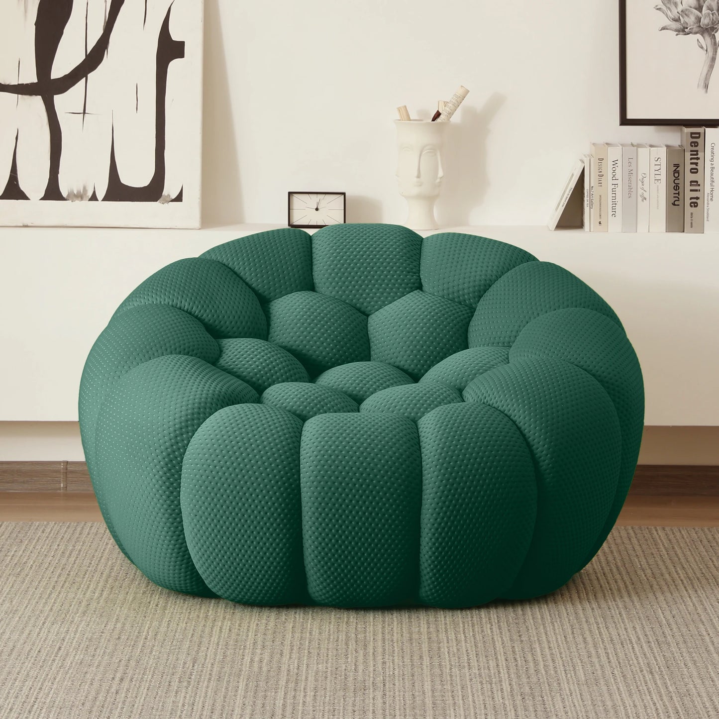 Oversized Football-Shaped Boneless Bubble Chair