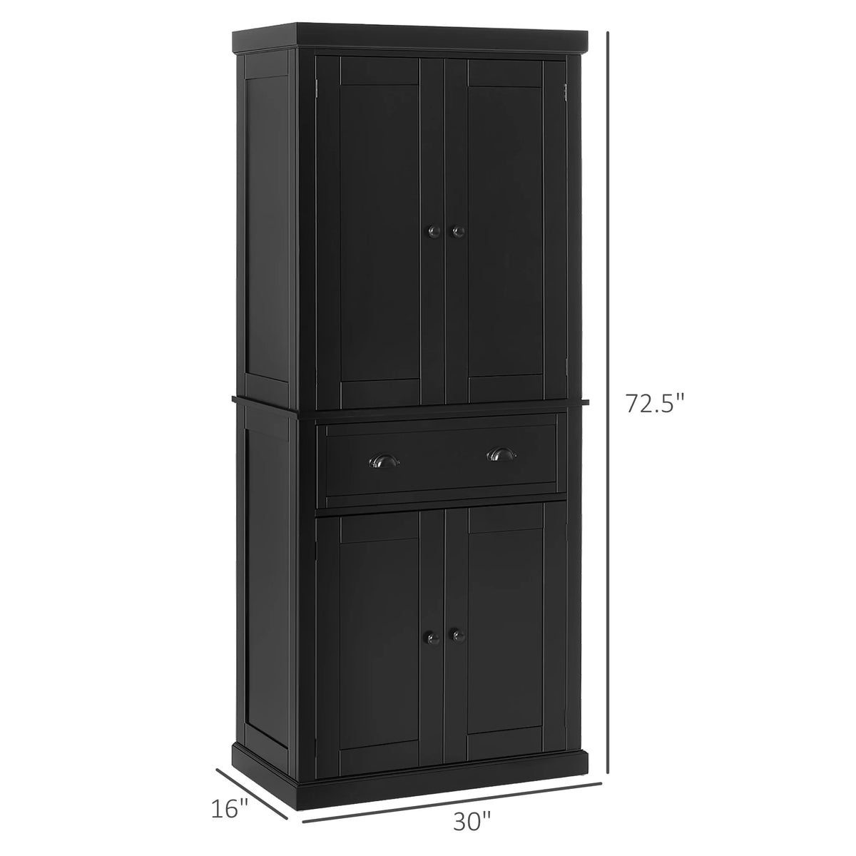 72.5" Kitchen Pantry with 4 Doors