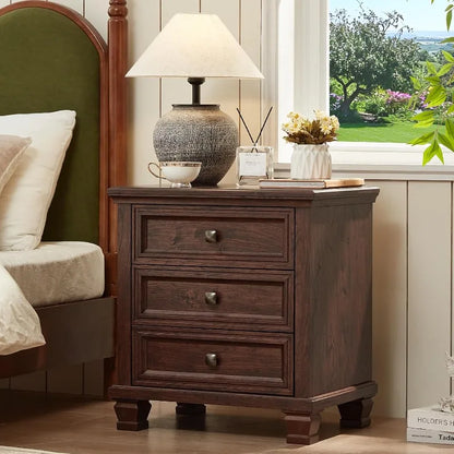 Rustic Vintage  End Table with Wood Legs