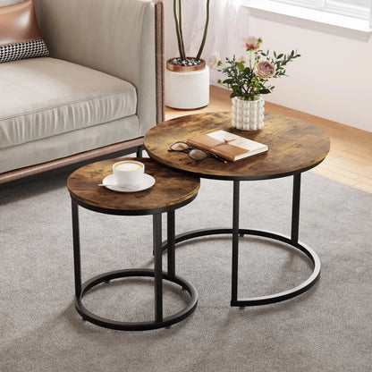 Set Of Two Round Nesting Coffee Tables