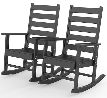 Set-of-2 HDPE Outdoor-Rocking-Chairs