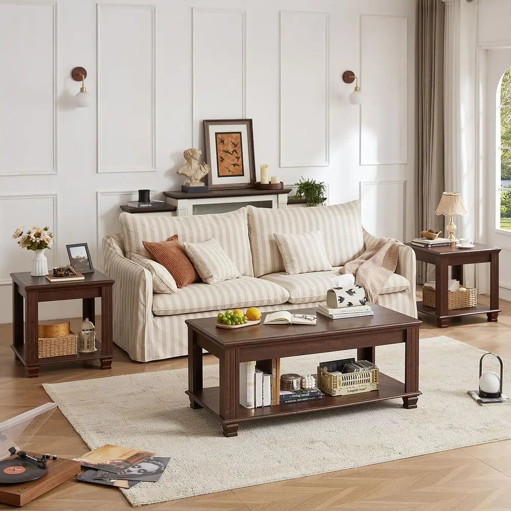 Set of 3 Rustic Farmhouse Wooden  tables