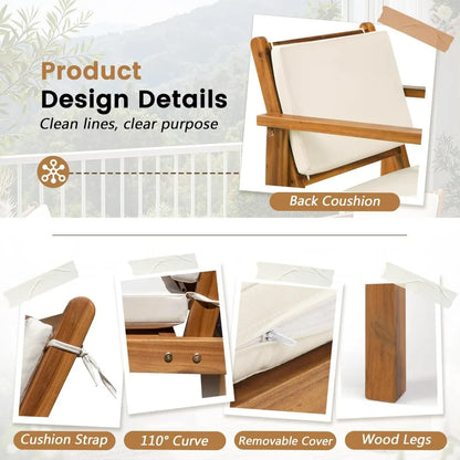 3 Piece Acacia Wood Patio Furniture