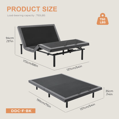 Queen Size Bed Ergonomic Electric Adjustable Bed Frame