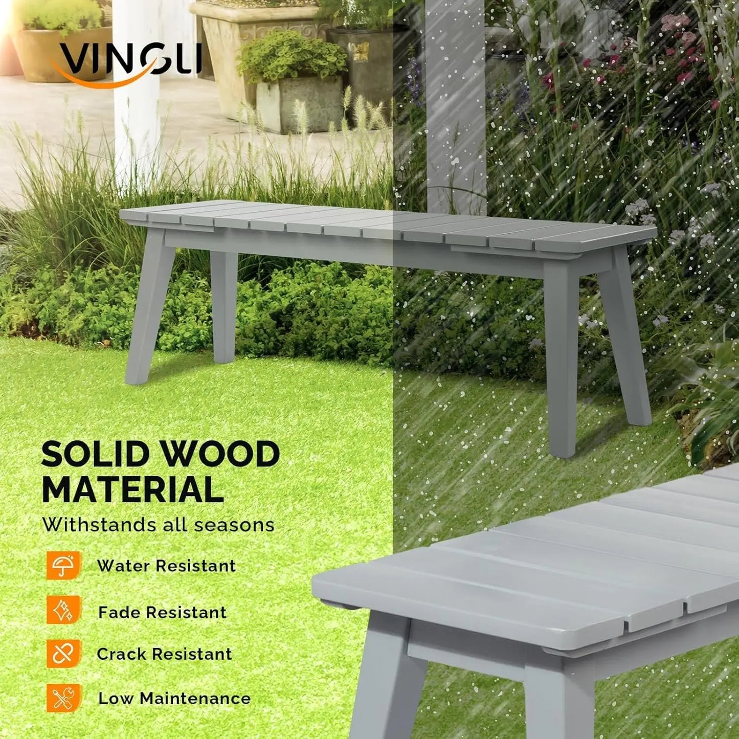 Weather-Resistant Outdoor Dining Table & Bench