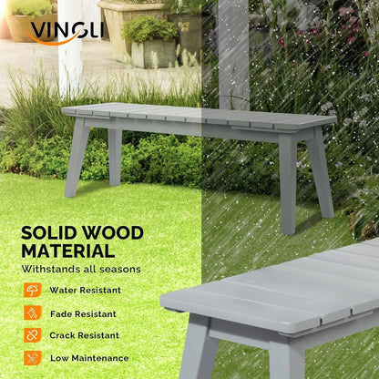 Weather-Resistant Outdoor Dining Table & Bench