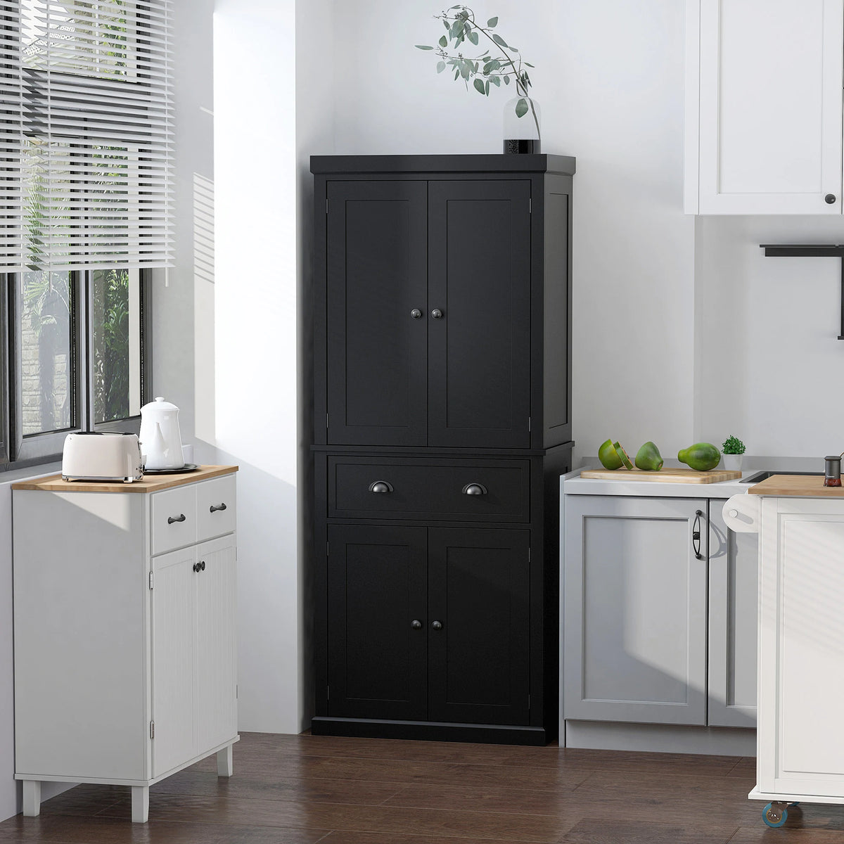 72.5" Kitchen Pantry with 4 Doors