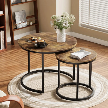Set Of Two Round Nesting Coffee Tables
