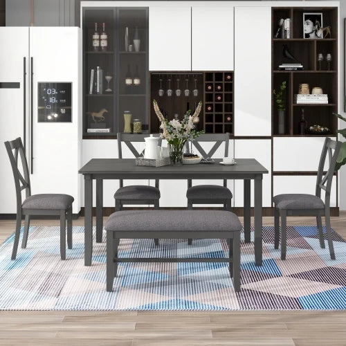 6-Piece Kitchen Dining Table with 4 Chairs