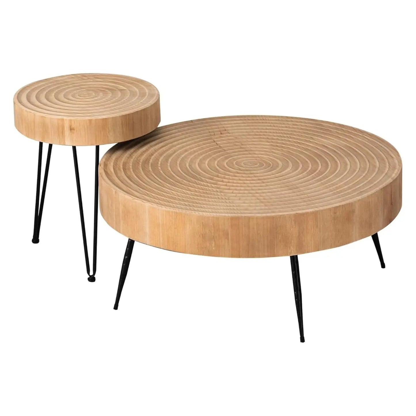 2-Piece Round Nesting Coffee Table Set