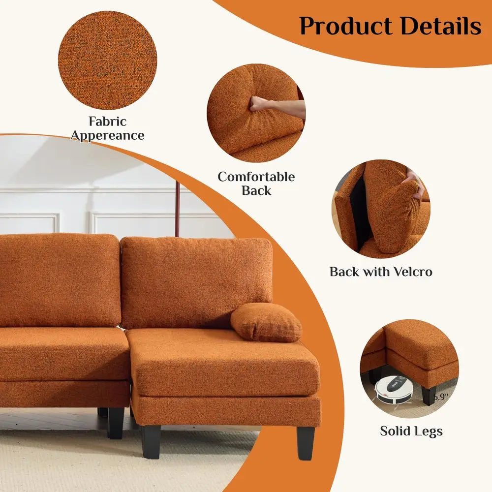 UShape Sectional  Chenille 4 Seat Couch