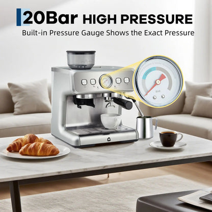 Stainless Steel Espresso Machine With Grinder