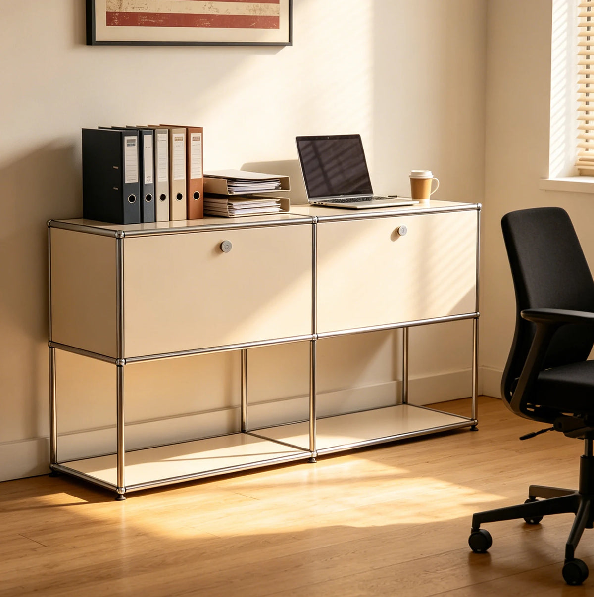File Cabinet with Stainless Steel Frame
