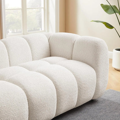 Oversized Tufted Boucle Fabric Deep Seat Sofa