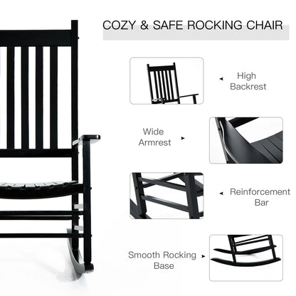Rustic High Back All Weather Slatted Rocker