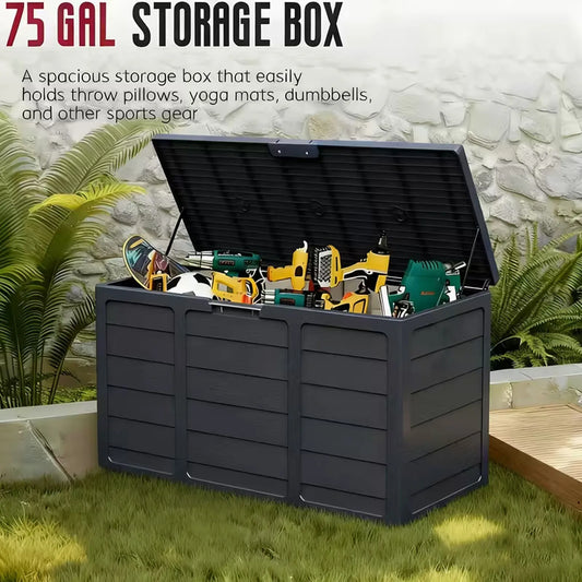 75 Gallon Large Deck Box with Lockable Lid